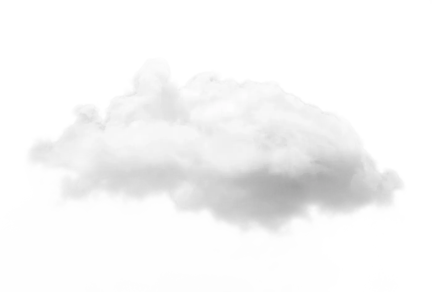 A transparent cumulus cloud texture before shader lighting